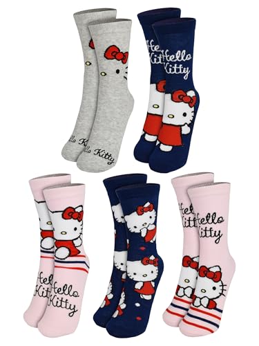 United Labels Hello Kitty Lot de 5 paires de chaussettes pour femme Taille 38-43