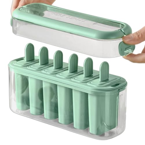 Molde para barras | 6 cavidades fáciles de desmoldar alimentos,para crear helados caseros, para congelador, casa, cocina, restaurante, apartamento, zumo, bebidas, leche, fruta, fiesta