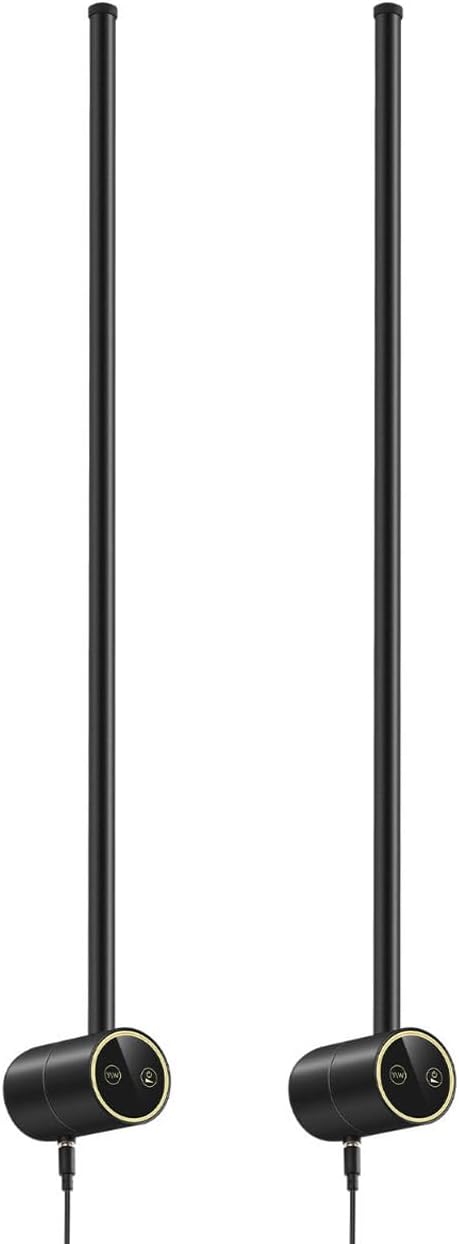 Wall Sconces Set of Two, 22'' LED Dimmable Plug in Matte Black Sconces Wall Lighting Fixtures, 9W Modern Wall Lamp Indoor for Living Room Bedroom Hallway