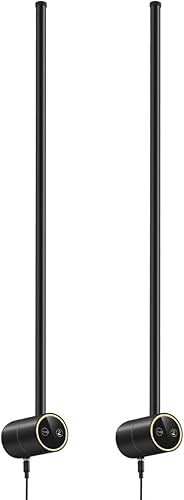 Juego de 2 apliques de pared, 22 pulgadas, LED regulable, apliques de iluminación de pared negro mate, lámpara de pared moderna de 9 W, para sala de