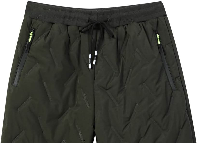 Men's Winter Snow Pants Sherpa Lined Sweatpants Thicken Warm Fleece Pants Sports Jogger Pants - Image 2