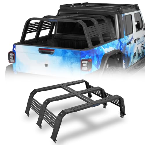 Hooke Road Overland Truck Bed Rack for Toyota Tacoma 5 Bed Jeep Gladiator JT Chevy Colorado GMC Canyon Ford Ranger - 19 High 50 Length for Mid-Size Trucks