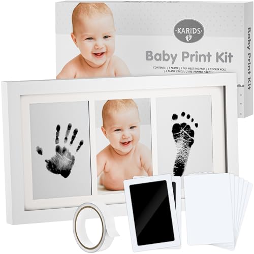 Kit de impresión huellas mano y pie bebé con caja regalo-regalos originales para bebes recien nacidos-bebe cosas nacidos huella regalo marco regalos decorar tu habitacion