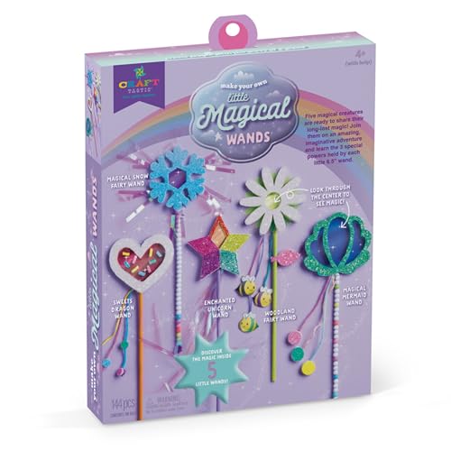 Craft-Tastic Make Your Own Little Magical Wands – Everything Included for 5 Fun DIY Magic Wands Art & Crafts Projects - Ages 4+