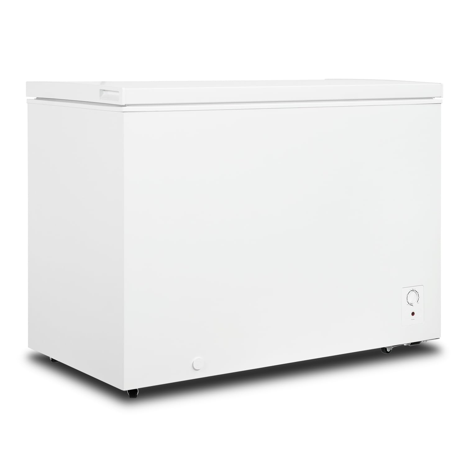 14 Cu.Ft Chest Freezer with 7 Adjustable Thermostat & Removable Basket, Chest Deep Freezer with Wheels for Garage, Basement, White
