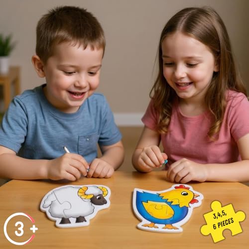 Image of Creative's Jigsaw Puzzles for Kids Age 3+ | 13-in-1 Early Learning Puzzle Value Pack | Animals, Transport, Birds, Fruits & Flowers Themes | Educational Preschool Puzzle Set