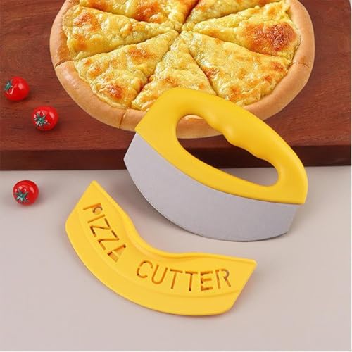 Image of Pizza Cutter with Stainless Steel Blade, Yellow PP Handle, 15.5cm, 107.8g
