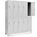 Schließfachschrank 5B2A Umkleideschrank Wertfachschrank Metallspind Umkleideschrank mit 10 Fächern Stahlblechkonstruktion Pulverbeschichtet 172 cm x 136 cm x 45 cm (H x B x T) (grau/grau)