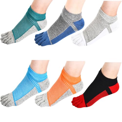 Chaussettes à doigts homme sport en coton respirant lot de 6 paires taille 38-44