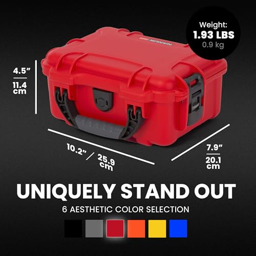 Image of NANUK 904 Hard Case with Foam - IP67 Waterproof Protective Case for Camera, Drone & Gear - Impact-Resistant & Dustproof - Perfect for Travel 10.2 inch x 7.9 inch x 4.5 inch - Red