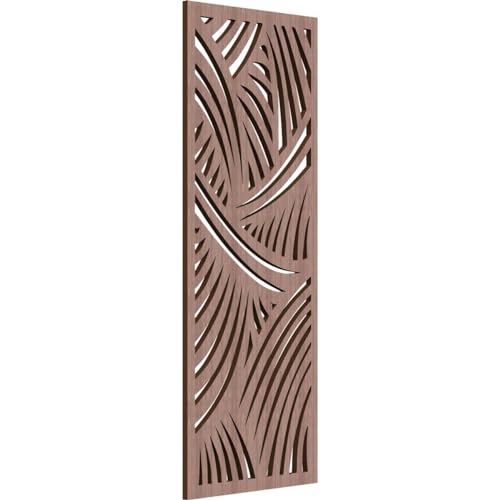 Image of 13 3 /8 inchW x 34 3 /8 inchH x 3 /8 inchT Chester Decorative Fretwork Wood Wall Panels, Walnut