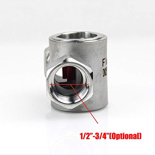 FTMRBOQI Indicatore Di Flusso Dell'Acqua In Vetro Spia In Acciaio