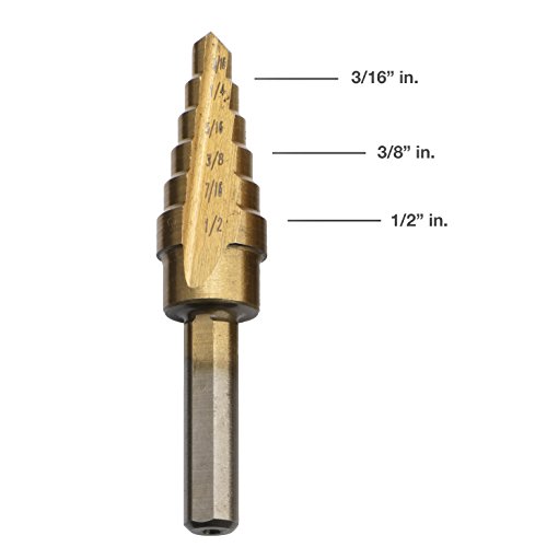 Neiko 10193A Titanium Step Bits, Unibit Set, 28 Sizes, High Speed Steel, Standard (Sae) Step Drill Bit Set, Step Bits For Metal. Unibit Step Drill Bits thumb #5