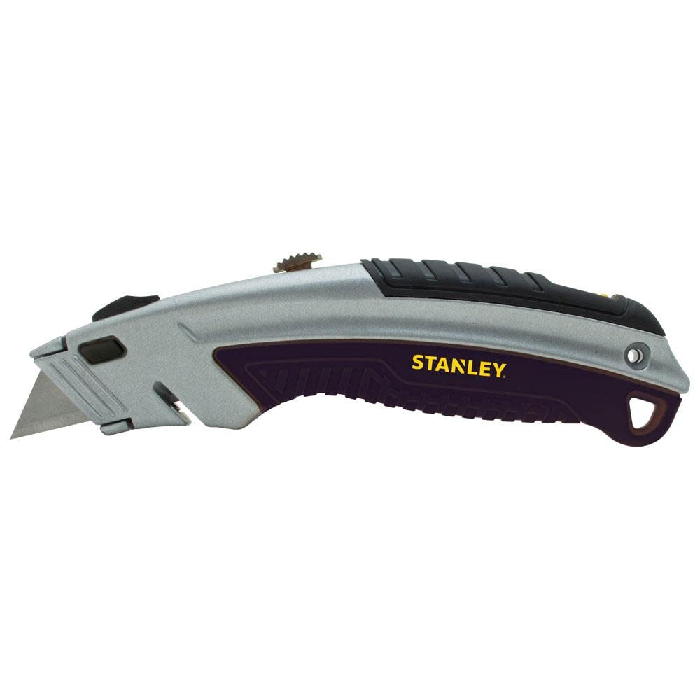 10788 Curved Quick-Change Utility Knife, Stainless Steel Retractable Blade, 3 Blades