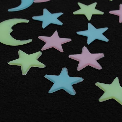 Glow in The Dark 100pcs/Set Estrellas Luna 3D Stickers PVC miniatura 4