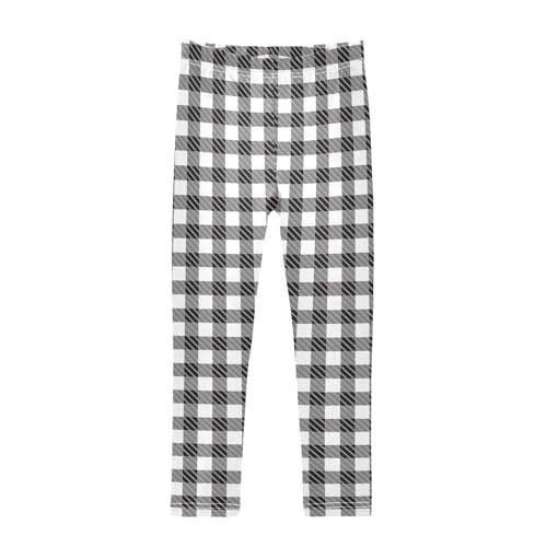 Girl's Leggings Classic Plaid Check Casual Yoga Pants Tights Trousers Dance Pants Stretchy Tights Pants, 4T