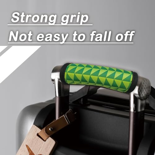 5 Pack Luggage Handle Wrap, Cute Luggage Tap Identifiers for Cruise Travel, Suitcase Tags Travel Accessories for Airplane Flying, Green3