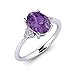 Produktbild 925 Silberring Loise mit Amethyst 1,62 ct AAA Qualität und 6 Swarovski Kristalle - Ring zur Verlobung oder als Schmuck - Premium Vorsteckring oder Silberschmuck als Geschenk für Frauen