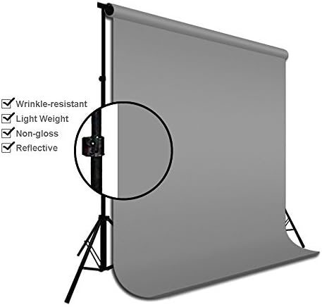 Julius Studio 6 ft. x 9 ft. Pure Gray Background Backdrop Screen, Superior 150GSM Higher Density Thicker Synthetic Fabric Material for Professional Studio, Family Events, Grey Video Shooting, JSAG105