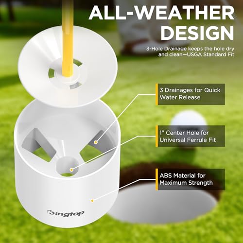 image for KINGTOP Miniature Golf Flagstick, Practice Putting Green Flags for Yar