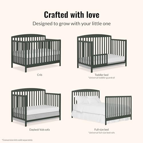 Image of Dream On Me Odelle 5-in-1 Convertible Full Size Baby Crib, GREENGUARD Gold