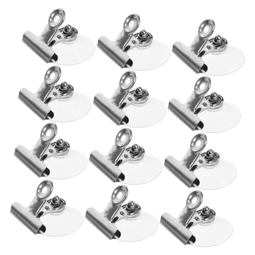 HOMSFOU 12個 メモ 固定 クリップ 頑丈 吸盤 カップ 小型 吸盤 カップ ガラス用 クリップ 丸型 多機能 車用 メガネ用 カード用