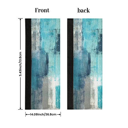 Image of Pardick Refrigerator Door Handle Covers Set of 2 Turquoise and Grey Abstract Art Washable Dishwasher Mocrowave Fridge Oven Door Decor Handle Cover Keep Your Kitchen Appliance Clean from Food Stains