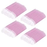 Alaoo 200 Pezzi Monouso Pennelli Labbra, Applicatore per Rossetto in Cristallo, Lip Gloss Applicatore Bacchette Pennello, Pennello per Dettagli Sulle Labbra(Rosa-Versione Crystal)