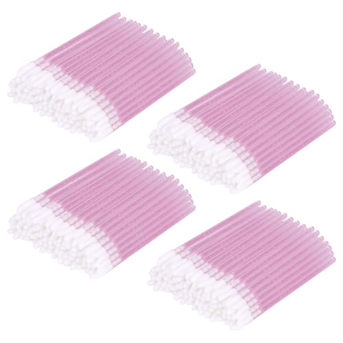 Alaoo 200 Pezzi Monouso Pennelli Labbra, Applicatore per Rossetto in Cristallo, Lip Gloss Applicatore Bacchette Pennello, Pennello per Dettagli Sulle Labbra(Rosa-Versione Crystal)