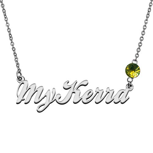 GR859C Personalized Charm Name Necklace with Birthstone for Best Friends MyKerra