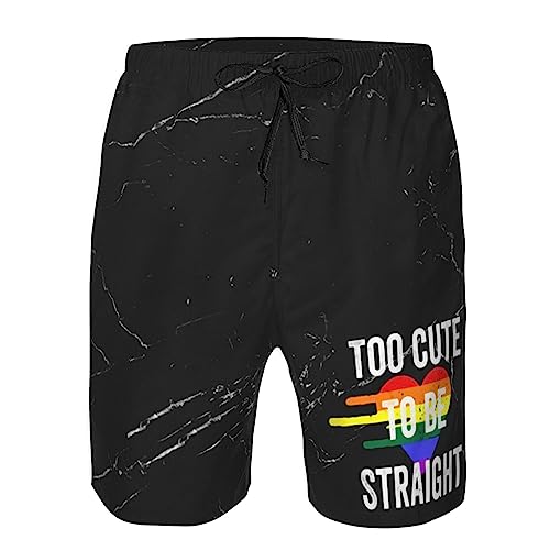 Kkaingg Too Cute to be Straight LGBT Gay Pride Men's Swim Trunks Swim Shorts Summer Beach Shorts with Pockets Swimsuit4