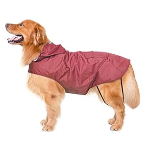 Bwiv Honden Regenjas Waterdichte Hondenjas Grote Gevoerde Ultralight Ademende Hondenjas Reflecterende Strepen Regenjas Honden Met Kap Rot