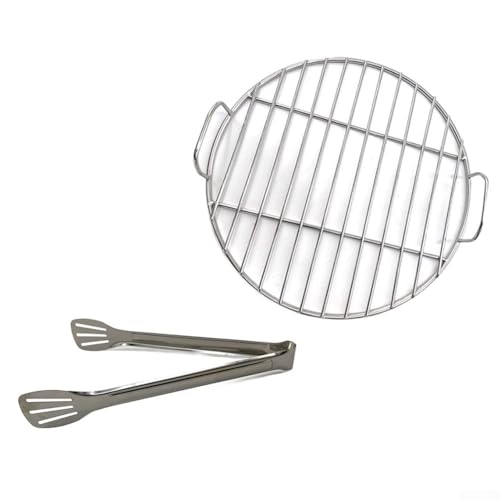 Grille de barbecue ronde en acier inoxydable avec clips, grille de cuisson pour barbecue (35 cm)