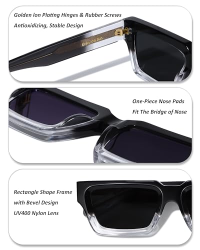 Non Polarized Acetate Sunglasses RY-A02 148mm Frame with UV Protection Impact Resistant Nylon Lens Retro Unisex4