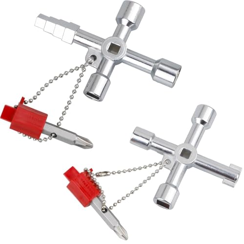 Zohino 2 Pieces Universal Key Control Cabinet Key, 4 Way
