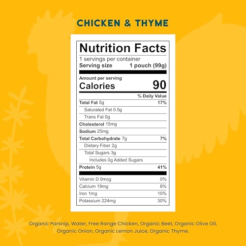 Image of Serenity Kids Chicken Baby Food Pouches, Baby Snacks, 3.5 Oz, 12 Pack | Savory 5g Protein, Meat-Based Free-Range Chicken & Thyme, No Added Sugar, For 6m & Up, Broaden Their Palate, Toddler Food