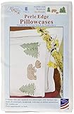 Jack Dempsey Stamped Pillowcases with White Perle Edge, Bears, 2-Pack