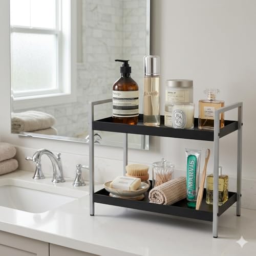 Image of THEODORE 2 Layer Plastic Vegetable Trolley Rack for Kitchen Storage Vegetable Organizer, Vegetable Stand for Kitchen Basket, Storage Racks (Grey, 2 Layer)
