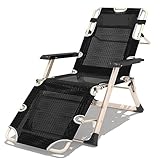 DANNMPX Tumbona Relax Sillón Reclinable Plegable para Patio, Antigravedad Ajustable con Reposacabezas para Acampar, Jardín, Césped Silla Plegable