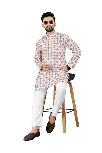Image of Trustous Kurta Pyjamas set for Mens | Pyjamas with kurta PRINTED and classis look |KURTA Pyjamas SET