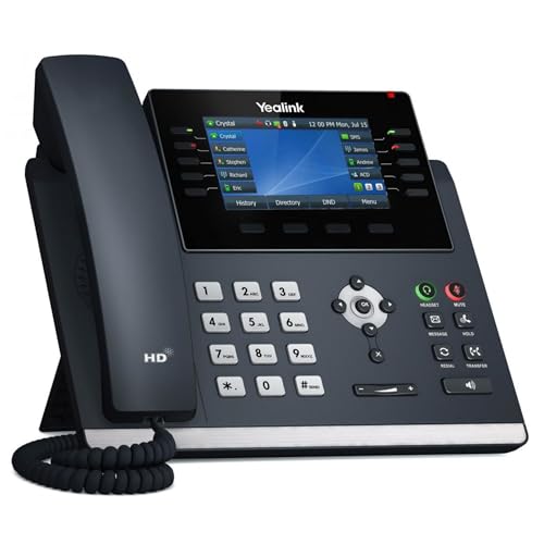 Image of Yealink T46U IP Phone, 16 VoIP Accounts. 4.3-Inch Color Display. Dual USB 2.0, Dual-Port Gigabit Ethernet, 802.3af PoE, Power Adapter Not Included (SIP-T46U) | 16 VoIP Accounts. 4.3-Inch Color Display. Dual USB 2.0, Dual-Port Gigabit Ethernet, 802.3af PoE, Power Adapter Not Included