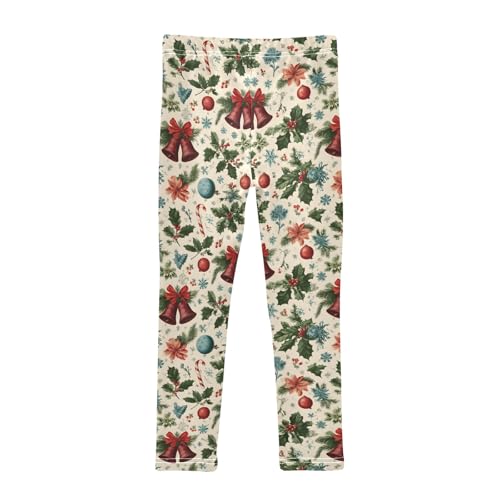 Girls' Athletic Leggings Ankle Length Yoga Dance Pants Kids Teen 4T Shiny Ornaments Ironwork Flowers2