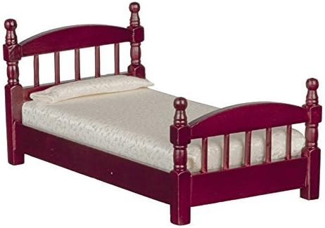 Melody Jane Dollhouse Mahogany Single Bed Miniature 1:12 Bedroom Furniture
