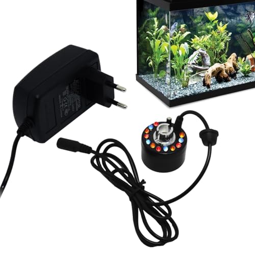 Gomice Fabricant de Brume d’Halloween - Fontaine Halloween Mister Fogger avec lumière Changeante LED - Brumisateur ultrasonique étanche et Portable, pour Vase, Bassin, étang, Aquarium, rocaille