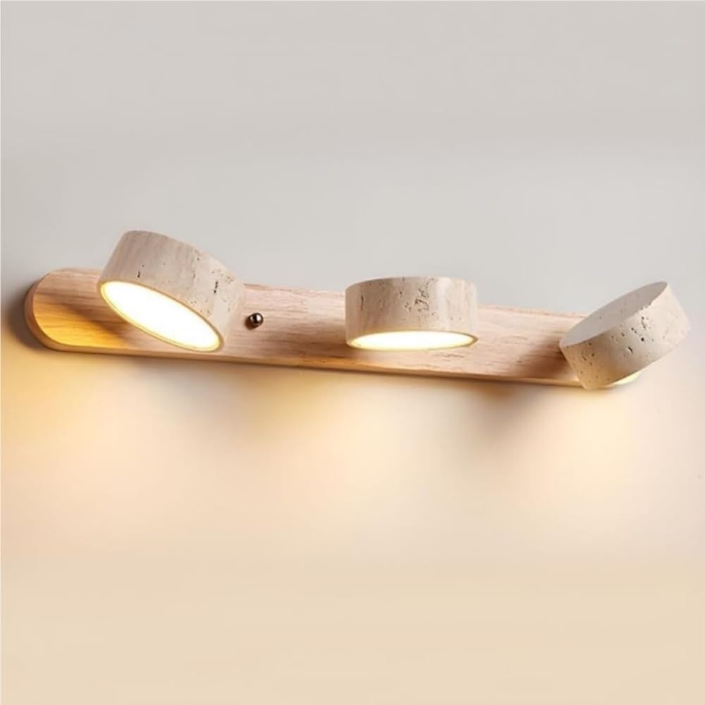 Aplique de pared travertino giratorio para eliminar sombras en espejo de baño