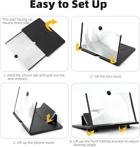 AouiSton Bildschirmlupe für Smartphones,16 Zoll Handy vergrößerungs Bildschirm, HD Handy bildschirmlupe, Anti-blaulicht 3D Bildschirmlupe für das Ansehen von Filmvideos