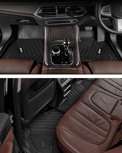 3W Fußmatten passend für BMW X7 7-Sitzer 2019–2024 2025, wetterfest, hundefreundlich, TPE-Automatte, wasserdicht, rutschfest, leicht zu reinigen, strapazierfähig, 7 Passagiere, Bodenauskleidung, BMW