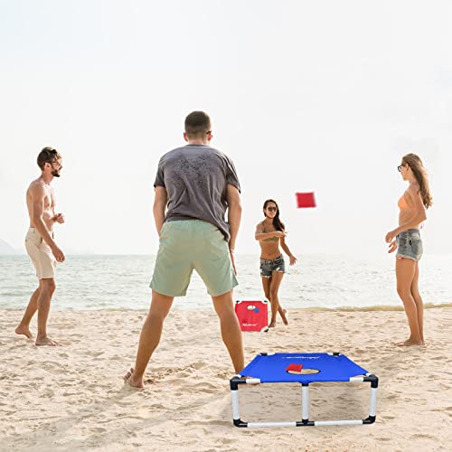 Portable Cornhole Set Pvc Framed Corn Holes Outdoor Game Set With 2 Cornhole Boards, 8 Cornhole Bean Bags And Carrying Case, Camping Games Indoor Outdoor For Kids And Adults, Travel Camping Accessory #TOP5