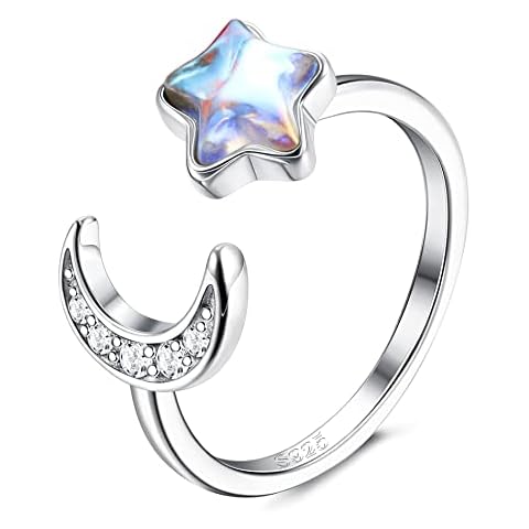KALVICA Sterling Silver Moonstone Adjustable Ring Cover