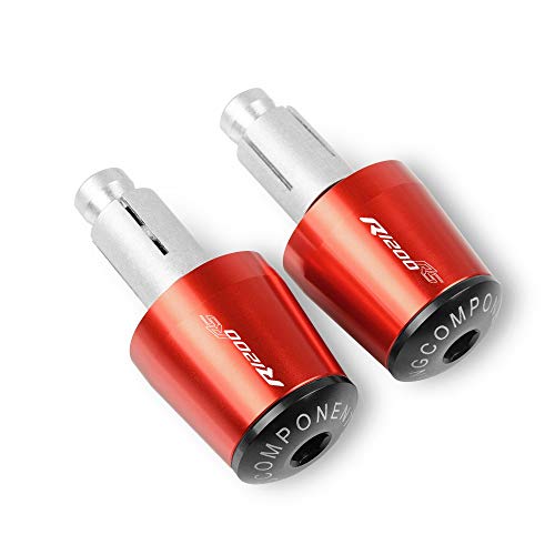 Empuñaduras R1200RS 2015 2016 2017 2018 con tapas de manillar de 22 mm rojas 2